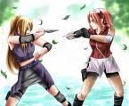 Ino - concuram amandoua in castigarea lui Sasuke - Naruto